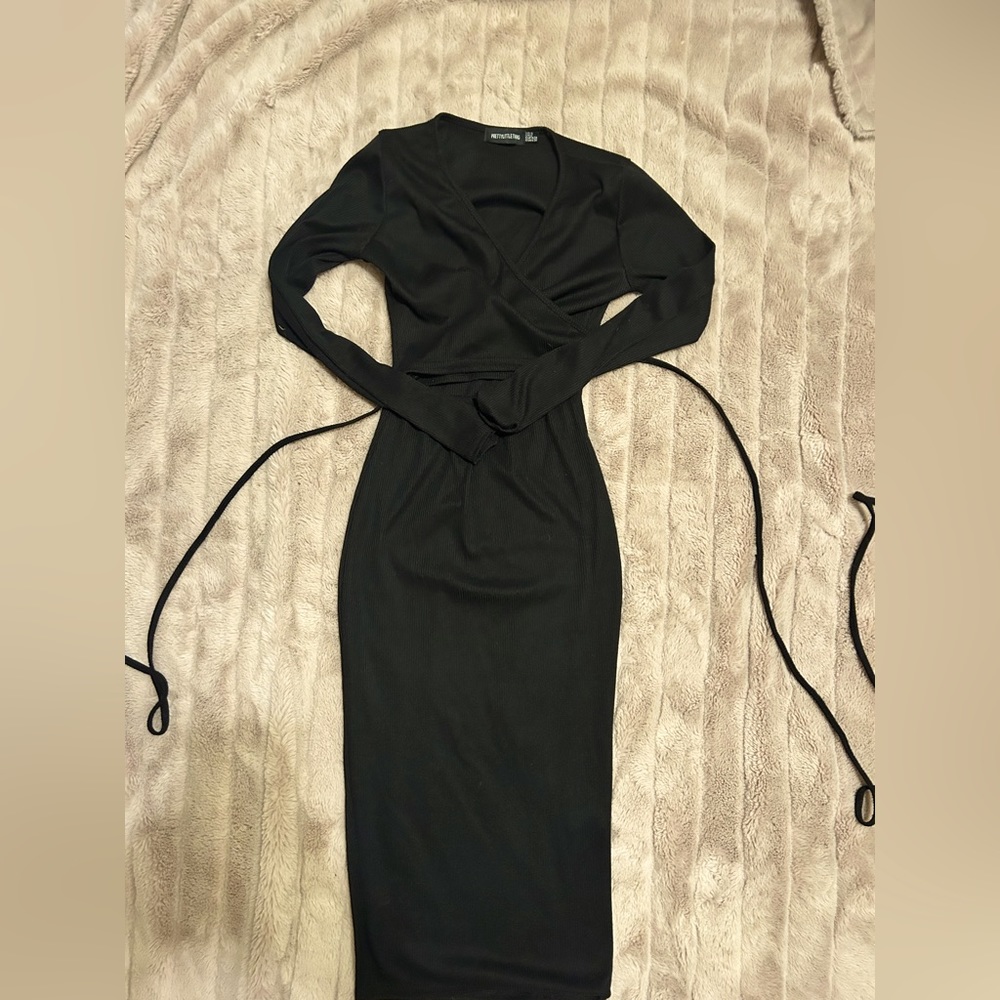 Black cut out Tie Up Dress